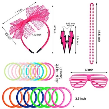 ztweden 80s Women's Costume Accessories Set - Fun & Colorful