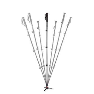 Manfrotto Video Monopod XPRO+, 4-Section Aluminium Camera and Video Support Rod with Fluid Base, Photography Accessories for Content Creation, Video, Vlogging