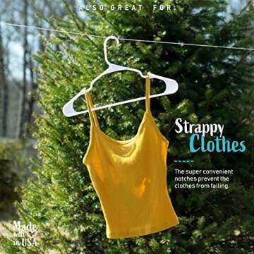 Hangorize Plastic Hangers 20-Pack, White Plastic Hangers - Plastic Hangers 20 Pack - White Hangers Plastic for Clothing and Accessories - Closet Organization Essentials for Home, Apartment, Dorm