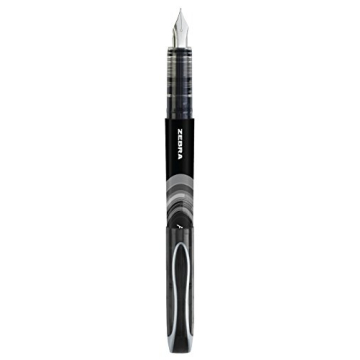 Zebra Pen Fountain Pen Set, Fine Point 0.6mm, Black Non-Toxic Ink, Stainless Steel Nib, Disposable, 1-Pack (48311)