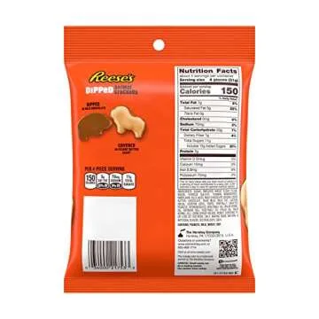 REESE'S Milk Chocolate Peanut Butter Dipped, Animal Crackers Bag, 4.25 oz