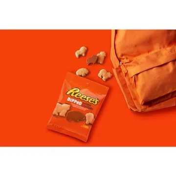 REESE'S Milk Chocolate Peanut Butter Dipped, Animal Crackers Bag, 4.25 oz