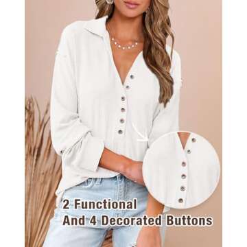BTFBM Women Casual Button Down Fall Blouses 2025 Long Sleeve Solid Business Work Tops Cute Relaxed F...