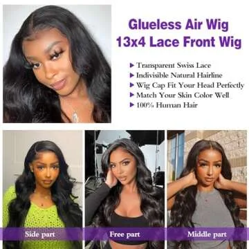 Vlaty Wear and Go Glueless Wigs Human Hair for Beginners 13x4 Body Wave Lace Front Wigs Human Hair Pre Plucked 180% Density HD Transparent Lace Frontal Wigs Human Hair Wig for Women 14 Inch