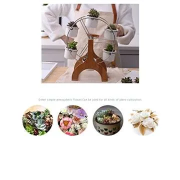 Youfui Succulent Planter Set Indoor Plant Pot Ferris Wheel Plant Stand with 6 Pots