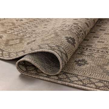Loloi Chris Loves Julia Providence Collection PRC-07 Dove/Charcoal 7'-6" x 10', .12" Pile Height, Indoor/Outdoor Area Rug