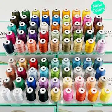 New brothread 80 Spools Polyester Embroidery Machine Thread Kit 500M (550Y) Each Spool - Colors Comp...