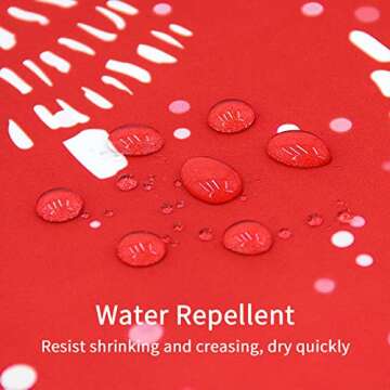 MitoVilla Christmas Shower Curtain Set, Red Xmas Shower Curtain, White Xmas Pine Standard Shower Curtain for Bathroom Decor, Modern Happy New Year Winter Fabric Shower Curtain, 72 x 72