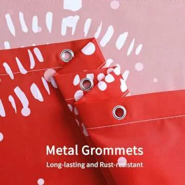 MitoVilla Christmas Shower Curtain Set, Red Xmas Shower Curtain, White Xmas Pine Standard Shower Curtain for Bathroom Decor, Modern Happy New Year Winter Fabric Shower Curtain, 72 x 72