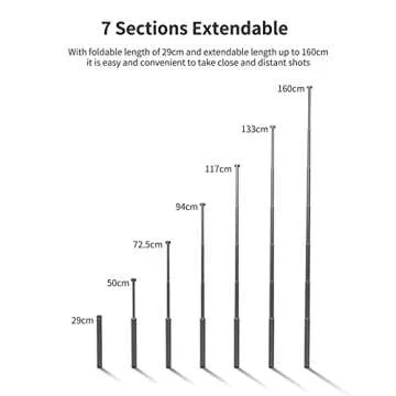63inch Extension Selfie Stick for INSTA360 for Action Camera Hero 13 12 11 10 9 8 7, Insta Insta360 One X2 X One R EVO Action Cameras, Smartphone Gimbal Extension Pole for Sports Cam, Black