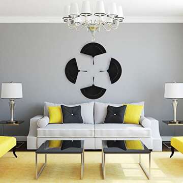 Maitys Black Folding Hand Fan Bamboo Silk Folding Fan Handheld for Women Chinese Vintage Handheld Rave with Tassel for Festival Dance Music Party Home Decor(Classic Style,2 Pieces)