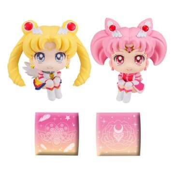 MegaHouse - Sailor Moon Cosmos - Look Up - Sailor & Chibi Moon Set with Gift (Net)
