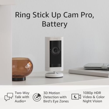 Ring Stick Up Cam Pro with Color Night Vision and Two-Way Audio