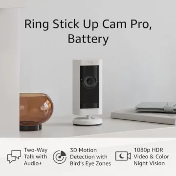 Ring Stick Up Cam Pro with Color Night Vision and Two-Way Audio