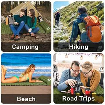 VALEHOWL 800g Ultralight Inflatable Sleeping Pad for Camping, with Foot Pump and Pillow, Compact Camping Mattress for Outdoors, Backpacking, Hiking