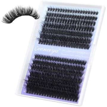 Geeneiya Eyelash Clusters Fluffy Lash Extension Mink Thick Cluster Eyelash Extensions 10-18MM Cluster Lashes Individual Fluffy Fake Eyelashes, Not Kit (60D+80D, 280Pcs)