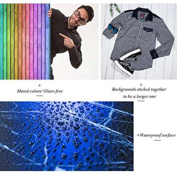 Muzi 22x35 Inch Double Sided Marble Background White Texture Pattern Photography Backdrop for Cake, Jewelry, Newborn Paper Board Photo Studio Props TB-20