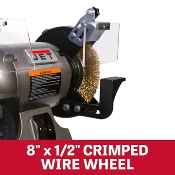 Buy JET 8-Inch Bench Grinder with Wire Wheel and Power