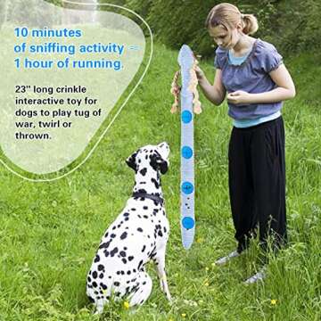 Yzmewael Dog Puzzle Toys Tough Interactive Dog Toys, Crinkle Enrichment Plush Dog Toy, Dog Snuffle Toys Foraging Instinct Training for Small Medium Large Dogs