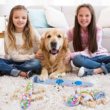 Yzmewael Dog Puzzle Toys Tough Interactive Dog Toys, Crinkle Enrichment Plush Dog Toy, Dog Snuffle Toys Foraging Instinct Training for Small Medium Large Dogs