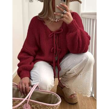 Stylish PRETTYGARDEN Women’s Bow Cardigan for Fall