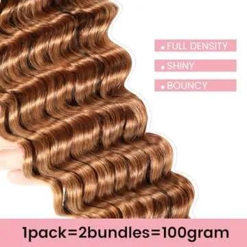Urbeauty Human Braiding Hair #30 Color, Deep Wave Bulk Human Hair for Micro Braiding No Weft, Curly Human Hair for Boho Braids, Knotless/Goddess/Bohemian/Gypsy/100% Unprocessed Human Hair 100gram