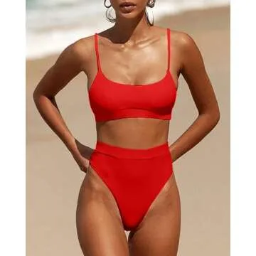 MELYUM Women's High Waisted Swimsuits Bottom Padded Bathing Suits Bikini Sets Top Two Piece Swimwear...