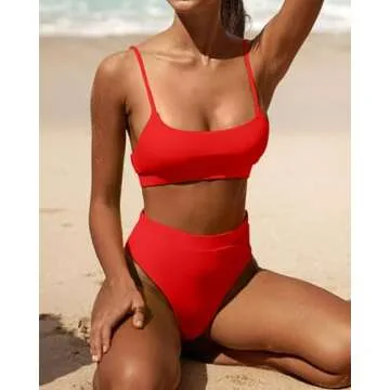 MELYUM Women's High Waisted Bikini Set for Summer Fun