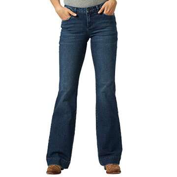 Wrangler womens Retro Mae Mid Rise Wide Leg Trouser Jeans, Sophia, 5 1 US