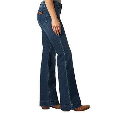 Wrangler womens Retro Mae Mid Rise Wide Leg Trouser Jeans, Sophia, 5 1 US