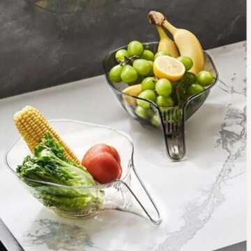 Multi-functional Drain Basket with Funnel, 2025 New Kitchen Sink Drain Basket with Strainer Container, Kitchen Sink Food Catcher Drainer Fruit Rinser Vegetable Washing Filter Bowl (Grey)