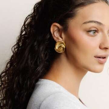 House Of Hunter Gold Vintage Chunky Statement Earrings