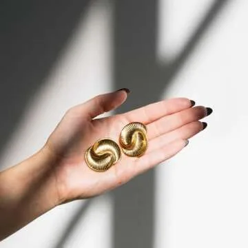 House Of Hunter Gold Vintage Chunky Statement Earrings