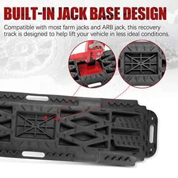 BUNKER INDUST Offroad Traction Boards with Jack Lift Base, Mud Sand Tracks Snow Tire Traction Mat Re...