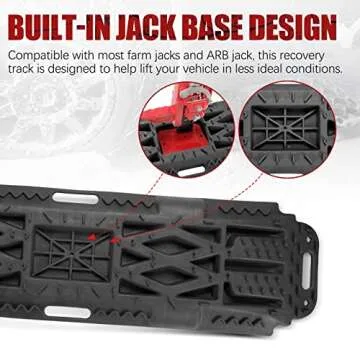 BUNKER INDUST Offroad Traction Boards with Jack Lift Base, Mud Sand Tracks Snow Tire Traction Mat Re...