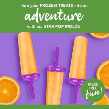 Tovolo Popsicle Molds with Sticks (6-Pack, Star Pop) - Reusable Ice Pop Molds & Sticks for Homemade Flavored Ice Pops & Frozen Snacks - Popsicle Maker with Stand, Dishwasher Safe & BPA-Free - Purple