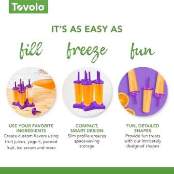 Tovolo Popsicle Molds with Sticks (6-Pack, Star Pop) - Reusable Ice Pop Molds & Sticks for Homemade Flavored Ice Pops & Frozen Snacks - Popsicle Maker with Stand, Dishwasher Safe & BPA-Free - Purple