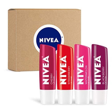 NIVEA Fruity Tinted Lip Balm Variety Pack - 4 Scents