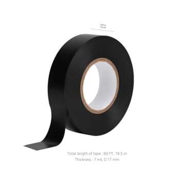 Amazon Basics Electrical Adhesive Tape, for Home DIY, Repairs, Electrical, Automotive and Equipment, 6-Pack, 3/4-inch by 60-feet, Black