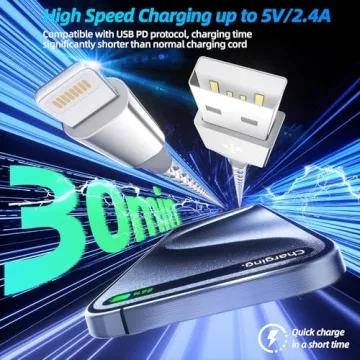 High-Speed MFi Certified iPhone Charger 3-Pack 10FT