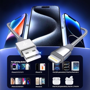 High-Speed MFi Certified iPhone Charger 3-Pack 10FT