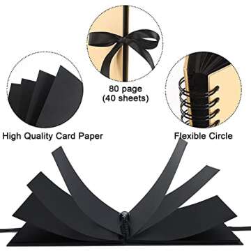 INNOCHEER Brown 8X12 Self Adhesive Scrapbook - 40 Sheets, 80 Pages, Hard Cover, Non-Fading Thick Craft Paper