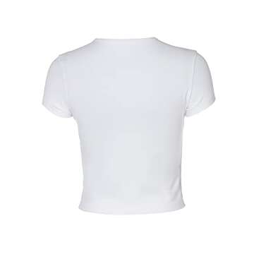 Womens Short Sleeve Shirts Face Print Crop Tops Crewneck Girls y2k 2021 Fashion Tee 90s(Q E Face, Small)