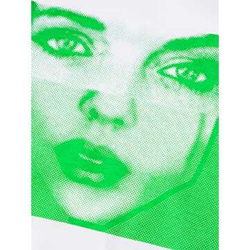 Womens Short Sleeve Shirts Face Print Crop Tops Crewneck Girls y2k 2021 Fashion Tee 90s(Q E Face, Small)