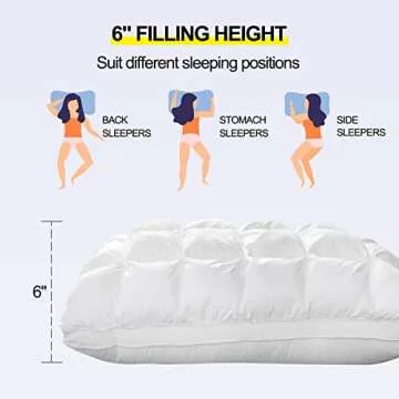 YOUR MOON Soft Pillows Standard for Sleeping, Support Bed Pillows, Fluffy Down Alternative Pillow, Luxury Hotel Gel Standard Pillows for Side Sleeping (White)