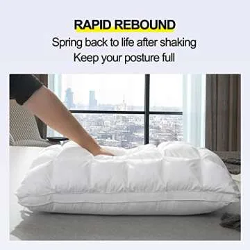 YOUR MOON Soft Pillows Standard for Sleeping, Support Bed Pillows, Fluffy Down Alternative Pillow, Luxury Hotel Gel Standard Pillows for Side Sleeping (White)