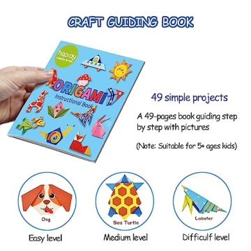 hapray Origami Kit for Kids 5-12 with 98 Vibrant Sheets