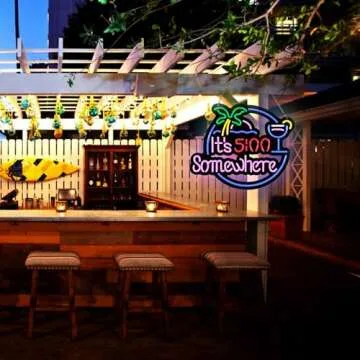 Ultrathin Its 5 00 O'clock Some Where Neon Sign Art Wall Lights for Bedroom Windows Glass Hotel Pub Cafe Wedding Birthday Party Gifts