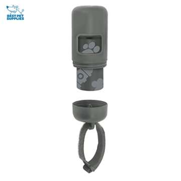 Best Pet Supplies Dog Poop Bag Holder Leash Attachment with 30 Bags, Reusable Dispenser for Travel, ...