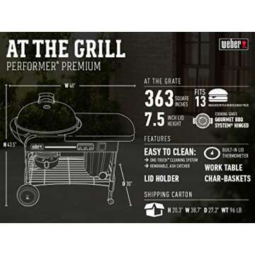 Weber Performer Premium Charcoal Grill, 22-Inch, Green